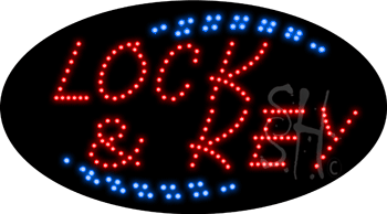 Lock and Key Animated LED Sign
