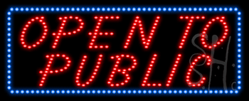 Open to Public Animated LED Sign