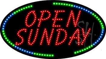 Open Sunday Animated LED Sign