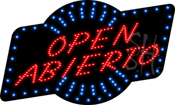 Open Abierto Animated LED Sign