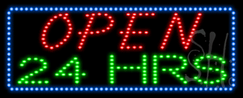 Open 24 Hrs Animated LED Sign