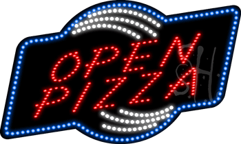 Open Pizza Animated LED Sign