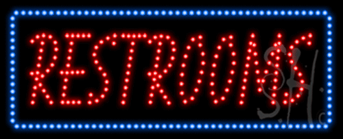 Restrooms Animated LED Sign