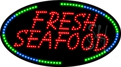Fresh Seafood Animated LED Sign