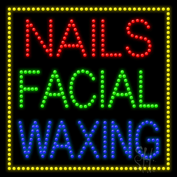 Nails Facial Waxing Animated LED Sign