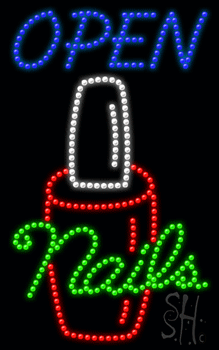 Open Nails Logo Animated LED Sign