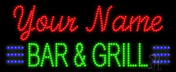Custom Green Bar And Grill Led Sign