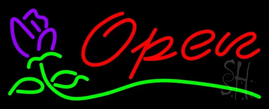 Open - rose Neon Sign