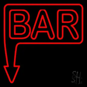 Bar With Arrow Red LED Neon Sign