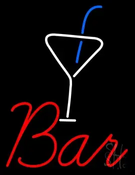 Bar With Martini Glass LED Neon Sign