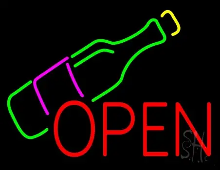 Open Wine Glass LED Neon Sign