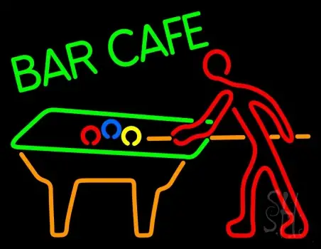 Bar Cafe With Pool LED Neon Sign
