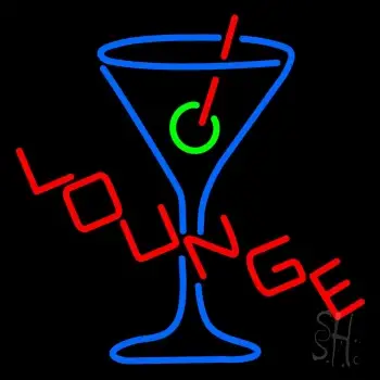 Lounge With Martini Glass LED Neon Sign