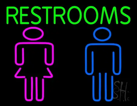 Restrooms With Men and Women LED Neon Sign