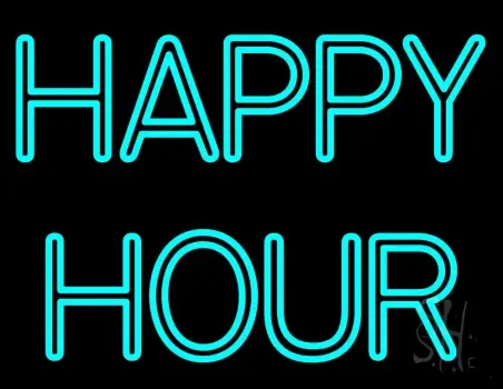 Double Stroke Happy Hour LED Neon Sign