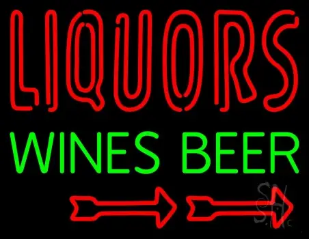 Liquors Wines Beer LED Neon Sign