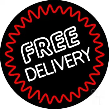 Round Free Delivery LED Neon Sign