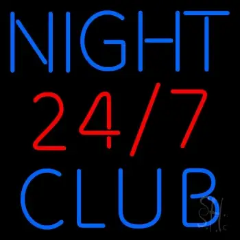 24 7 Night Club LED Neon Sign