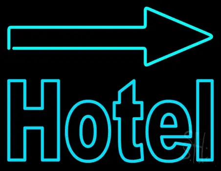 Hotel With Arrow On Top LED Neon Sign