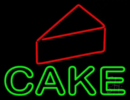 Cake With Cake Slice LED Neon Sign