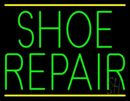 Green Shoe Repair Yellow Lines LED Neon Sign