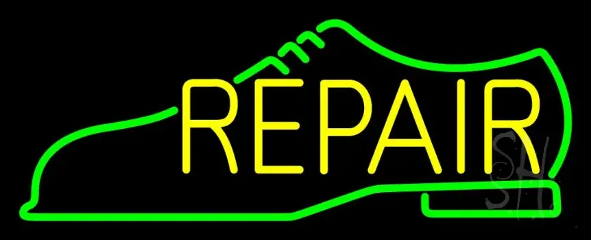 Green Shoe Yellow Repair LED Neon Sign