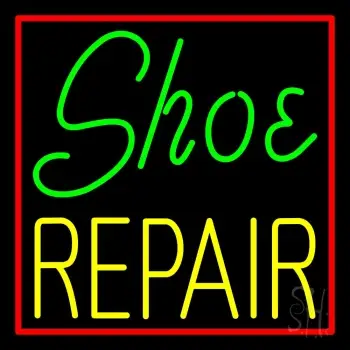 Green Shoe Yellow Repair With Border LED Neon Sign