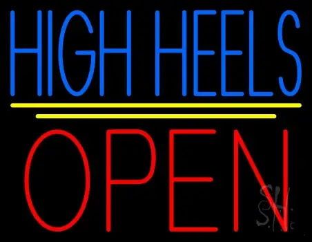 High Heels Open With Line LED Neon Sign