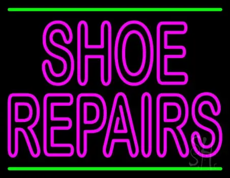 Pink Shoe Repairs With Line LED Neon Sign