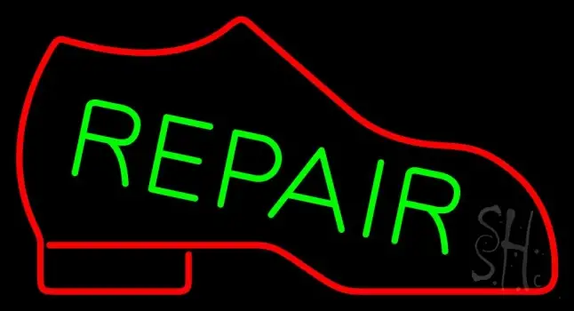 Red Boot Green Repair LED Neon Sign