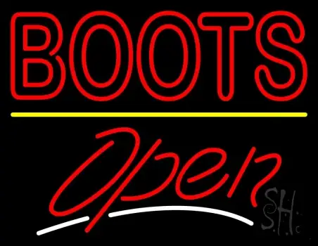 Red Boots Open LED Neon Sign