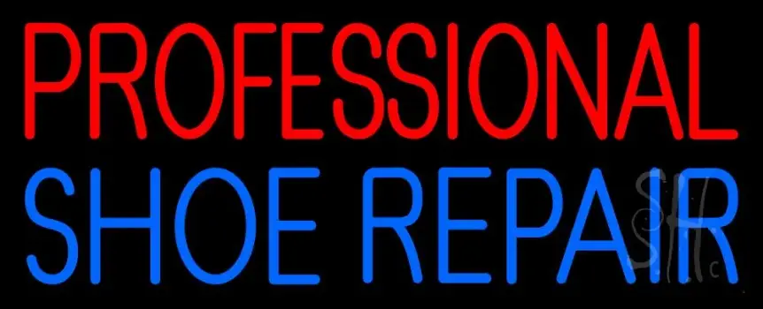 Red Professional Blue Shoe Repair LED Neon Sign