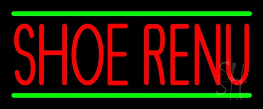 Red Shoe Renu Green Line LED Neon Sign