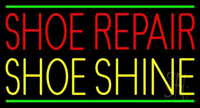 Red Shoe Repair Yellow Shoe Shine LED Neon Sign