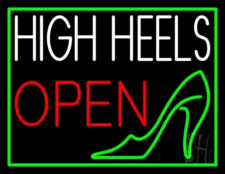 White High Heel Open LED Neon Sign