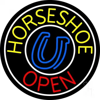 Yellow Horseshoe Open LED Neon Sign