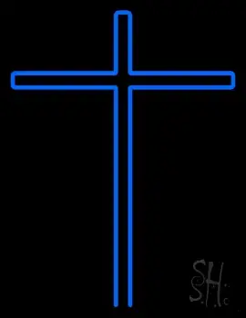 Blue Christian Cross LED Neon Sign
