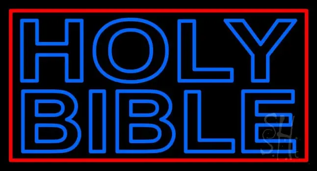 Blue Holy Bible LED Neon Sign