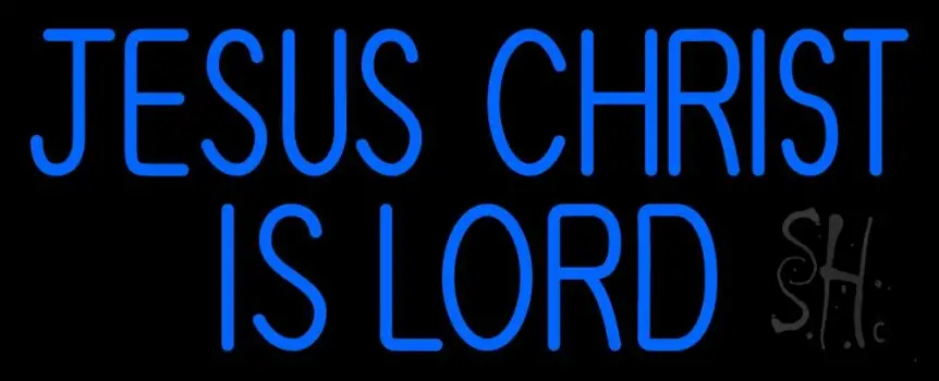 Blue Jesus Christ Is Lord LED Neon Sign
