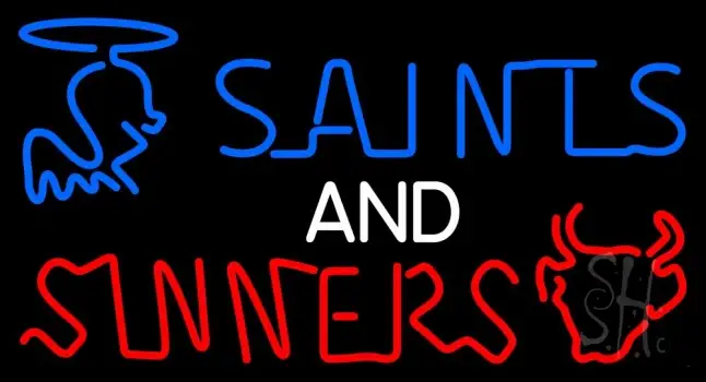 Blue Saints And Red Sinners LED Neon Sign