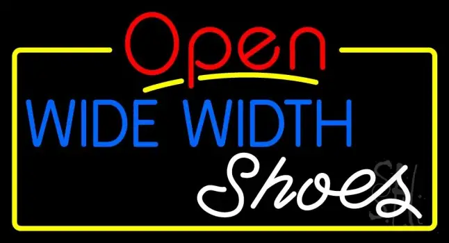 Blue Wide Width White Shoes Open LED Neon Sign