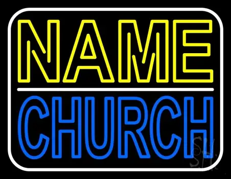Custom Blue Double Stroke Church LED Neon Sign
