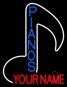 Custom Blue Pianos Vertical LED Neon Sign