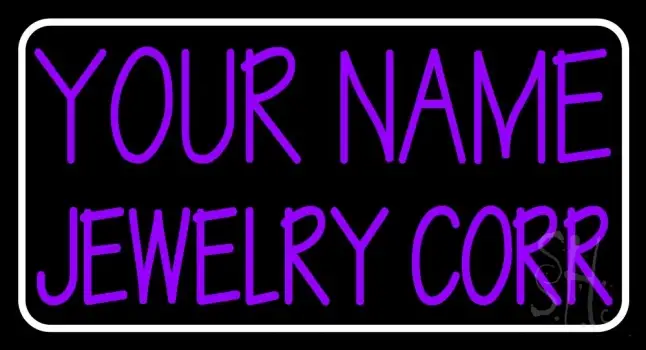 Custom Purple Jewelry White Border LED Neon Sign