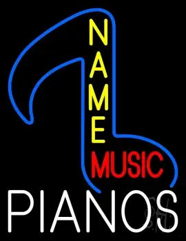 Custom Red Music White Pianos LED Neon Sign