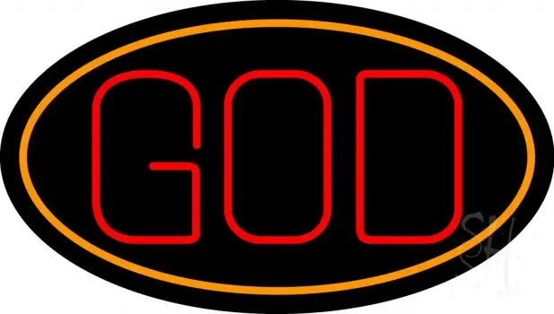 God With Border LED Neon Sign