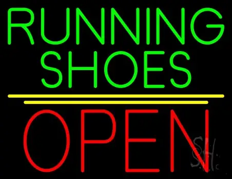 Green Running Shoes Open LED Neon Sign