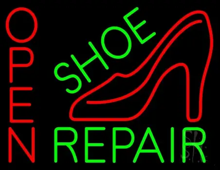Green Shoe Repair With Sandal Open LED Neon Sign