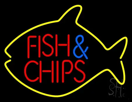 Fish and Chips Inside Fish LED Neon Sign