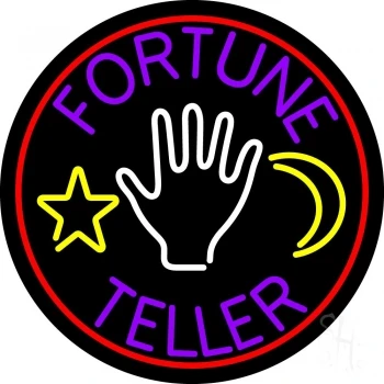 Purple Fortune Teller With Logo LED Neon Sign